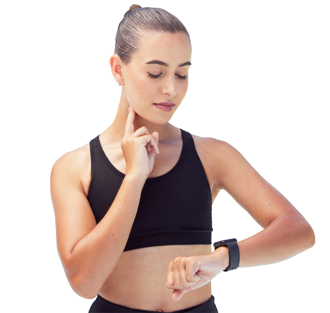 Woman with smart watch