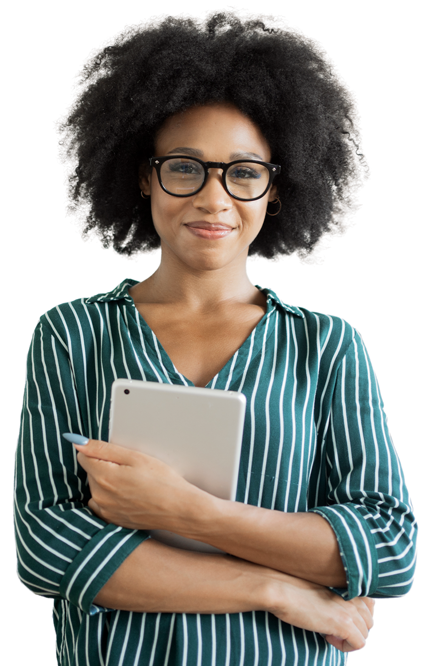 Person holding tablet